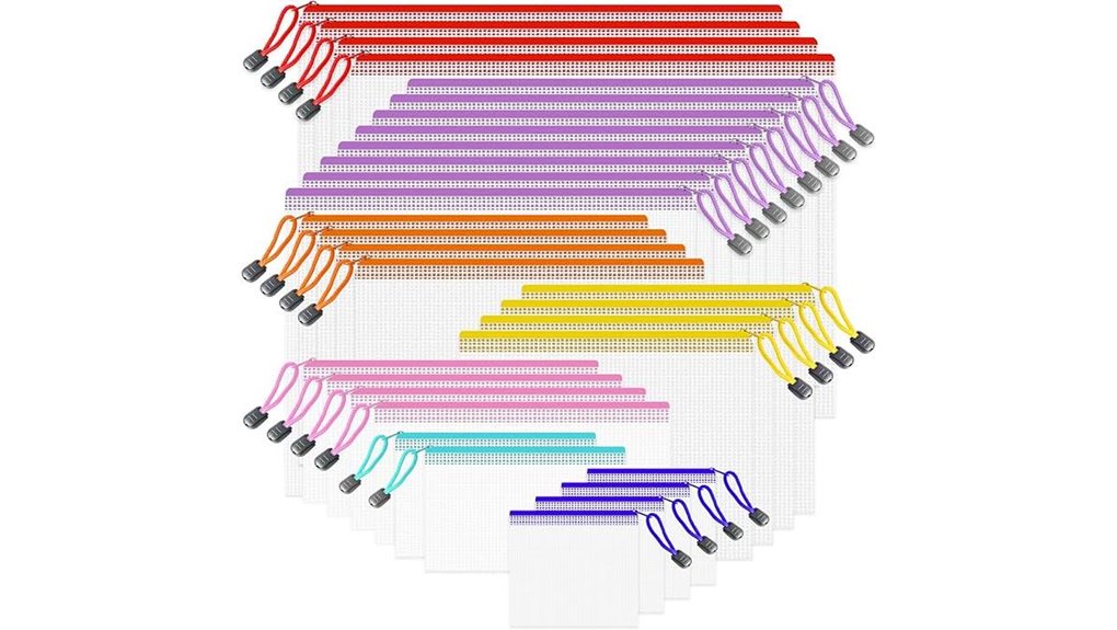 assorted 32 piece mesh zipper pouches