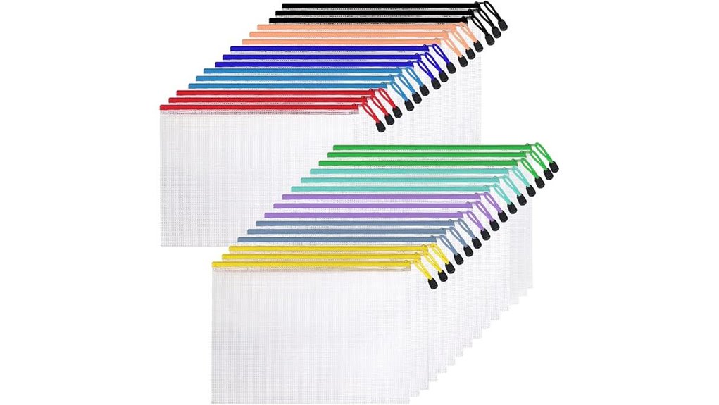 assorted a4 mesh zipper pouches