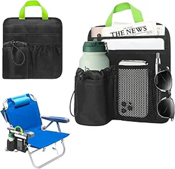 beach chair armrest organizer