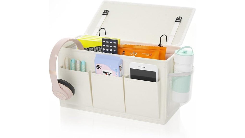 bedside caddy with pockets