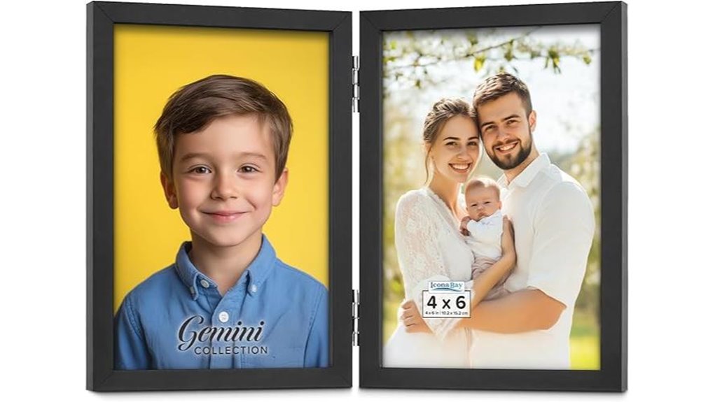 black 4x6 double folding frame