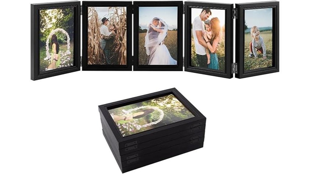black 4x6in 5 fold accordion frame