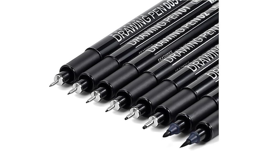 black 8 pack micro fineliners