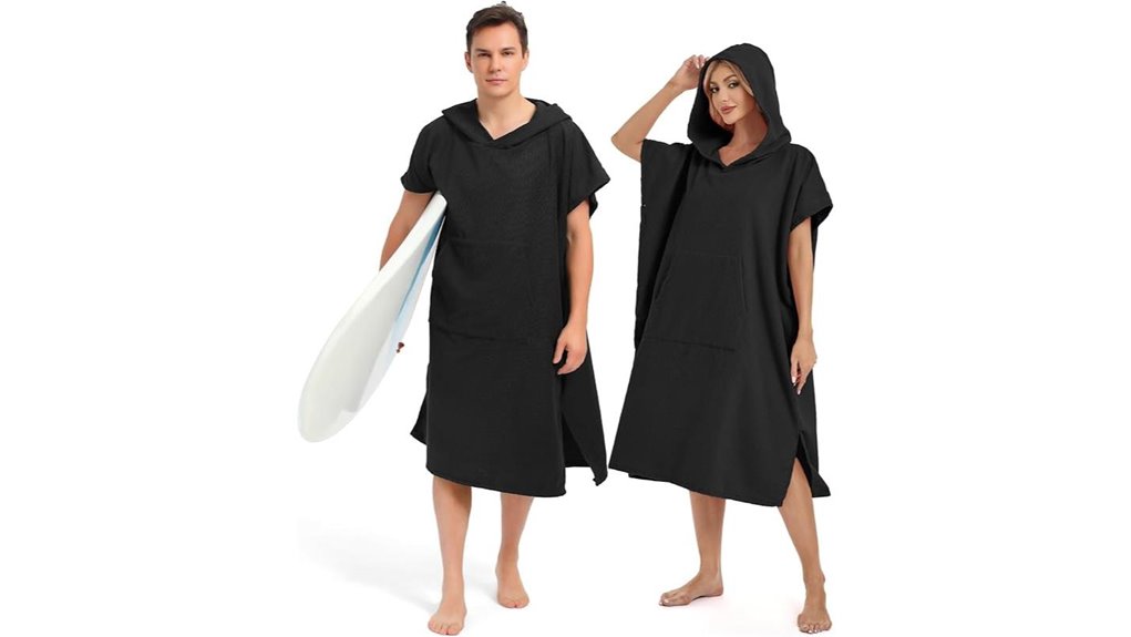 black abahub microfiber hooded poncho