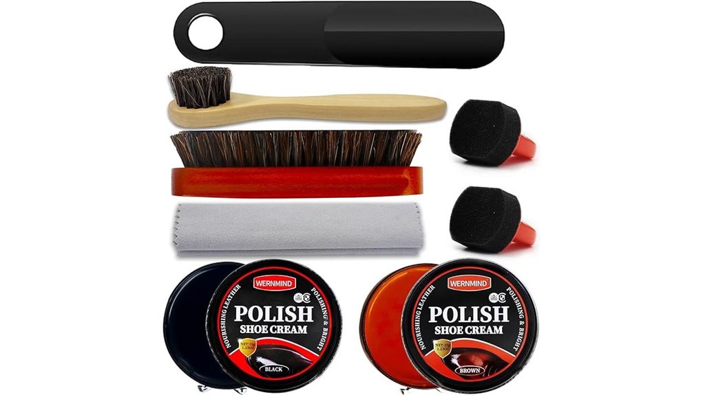 black and brown shoecare