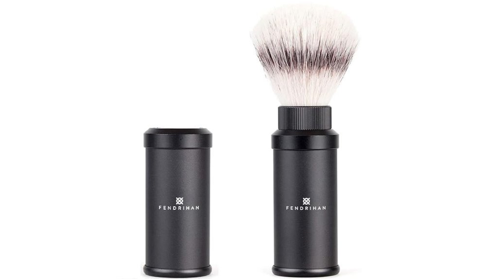 black anodized synthetic travel brush