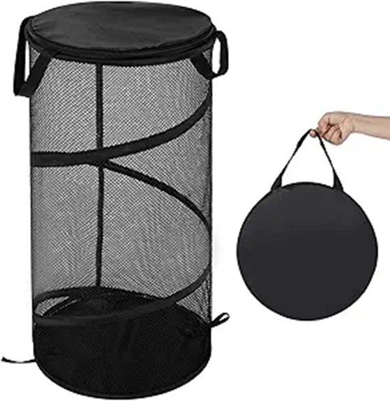 black collapsible laundry basket