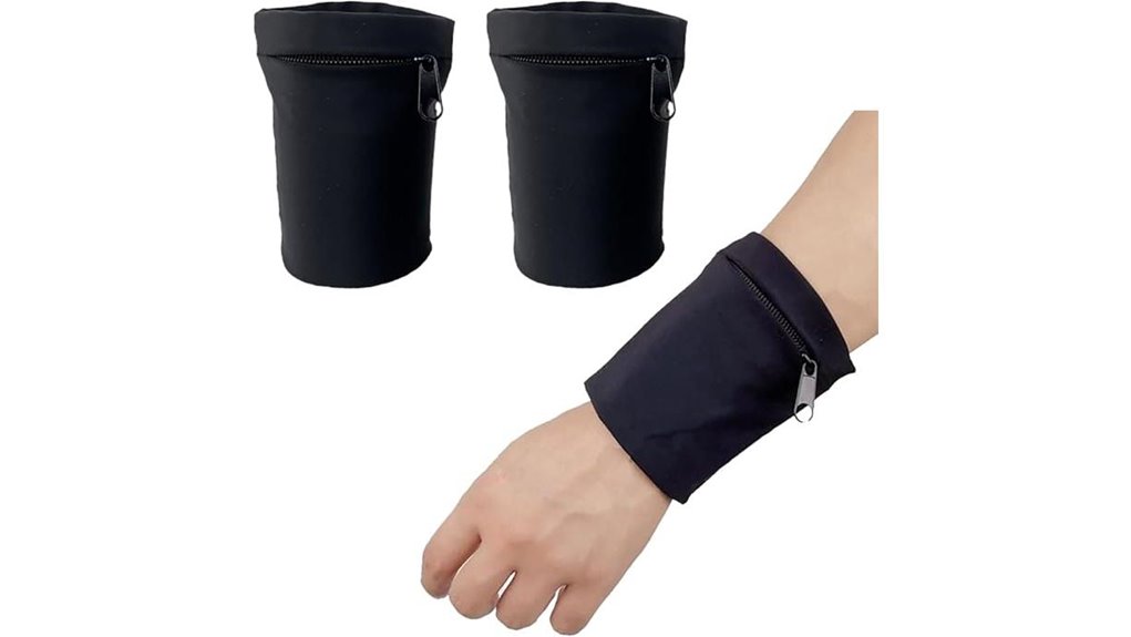 black elastic wristband with zipper