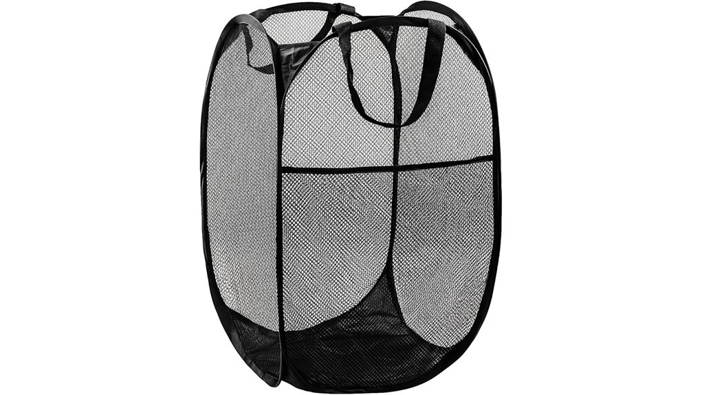 black foldable pop up laundry hamper