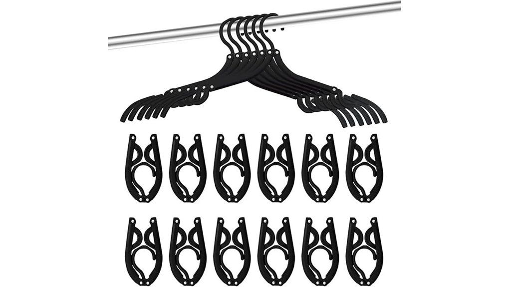 black foldable travel hangers