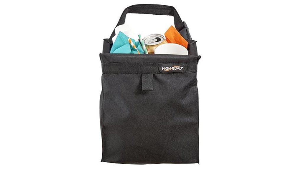 black hanging car trashbag