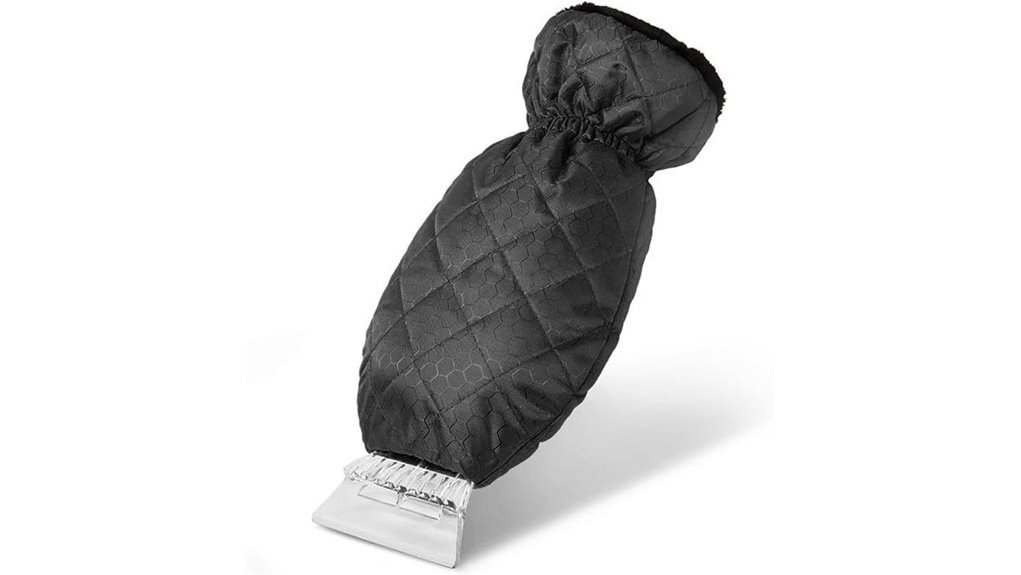 black mittded waterproof ice scraper