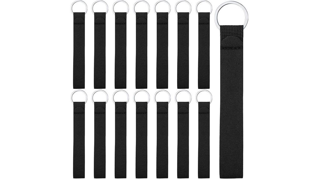 black neoprene wrist lanyard