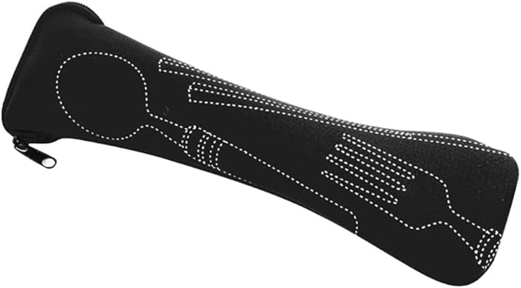 black portable camping tableware