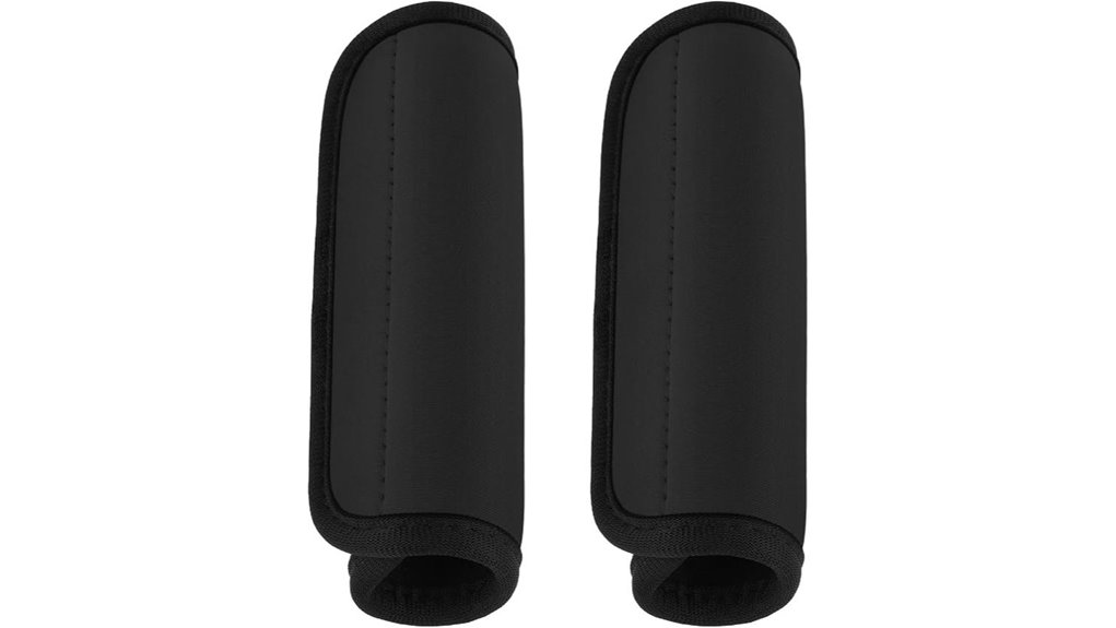 black soft luggage handle wraps