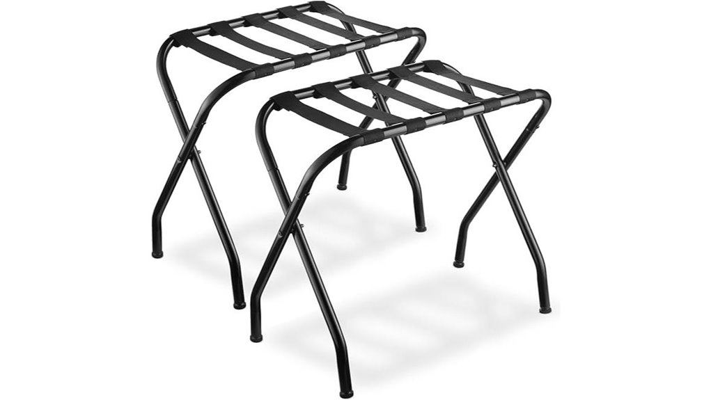 black steel folding luggage rack