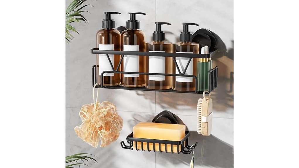 black suction cup shower caddies