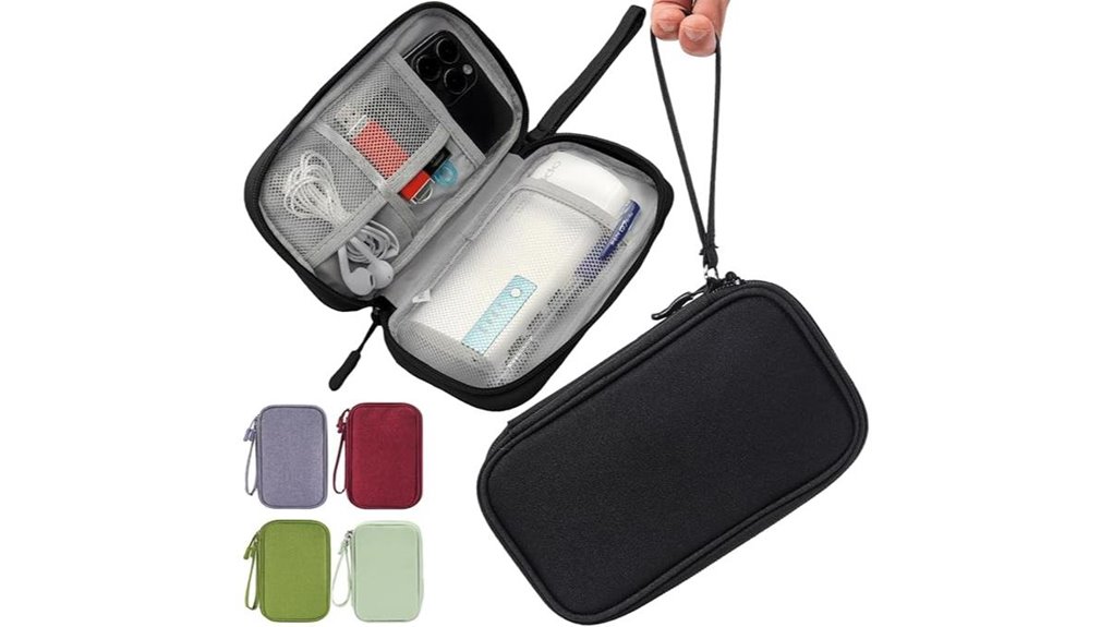 black travel cable organizer pouch