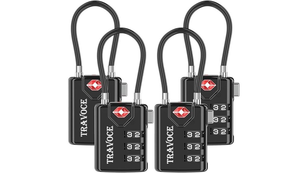 black tsa approved luggage locks