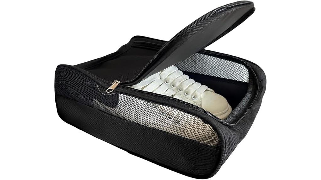 black ventilated golf shoe bag