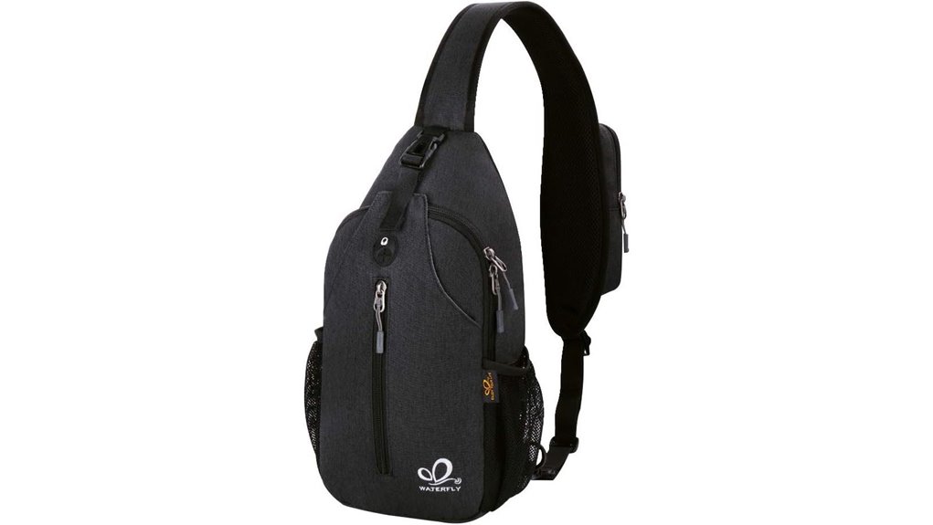 black waterfly crossbody sling backpack