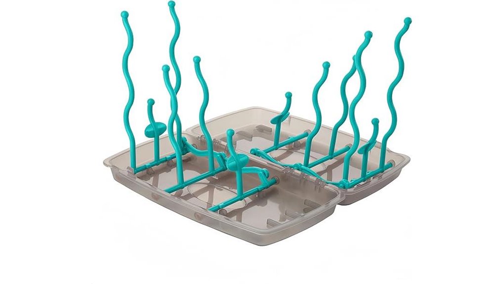 blue collapsible baby bottle dryer