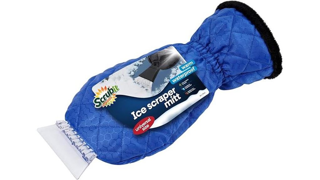 blue fleece gloved ice scraper