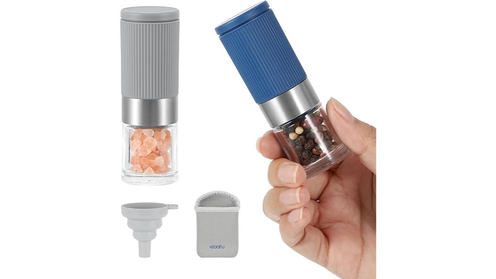 blue gray mini salt pepper grinder