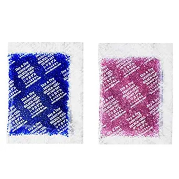 blue indicating silica gel packets