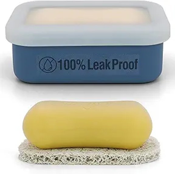 blue leakproof silicone soapcase