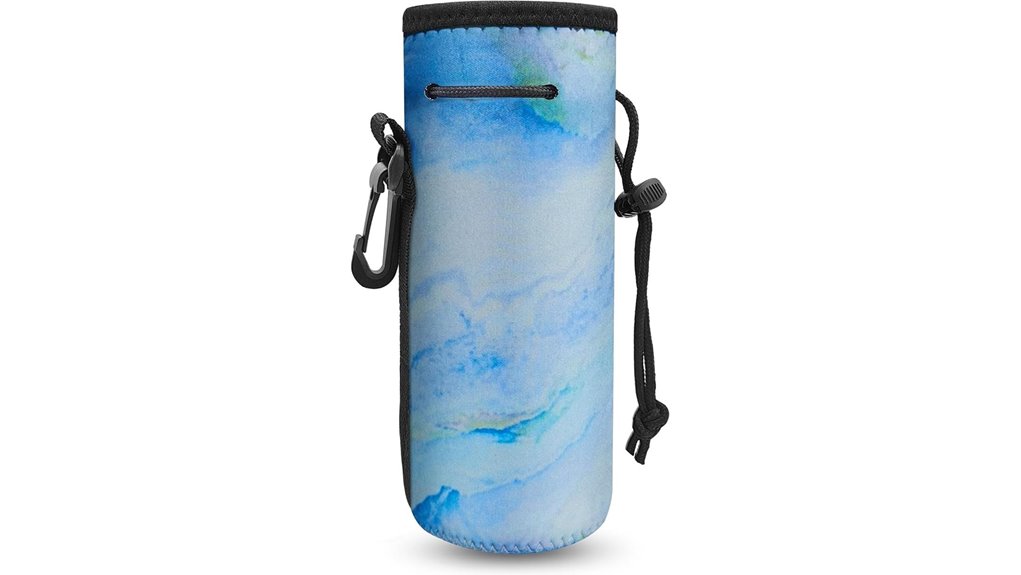 blue marble neoprene bottle sleeve