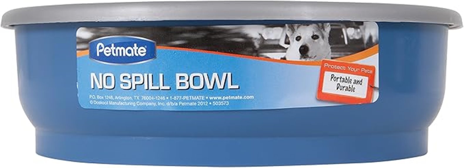 blue no spill pet bowl