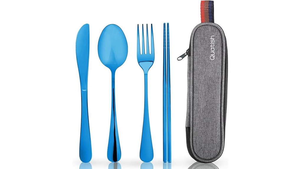 blue portable quatish utensils