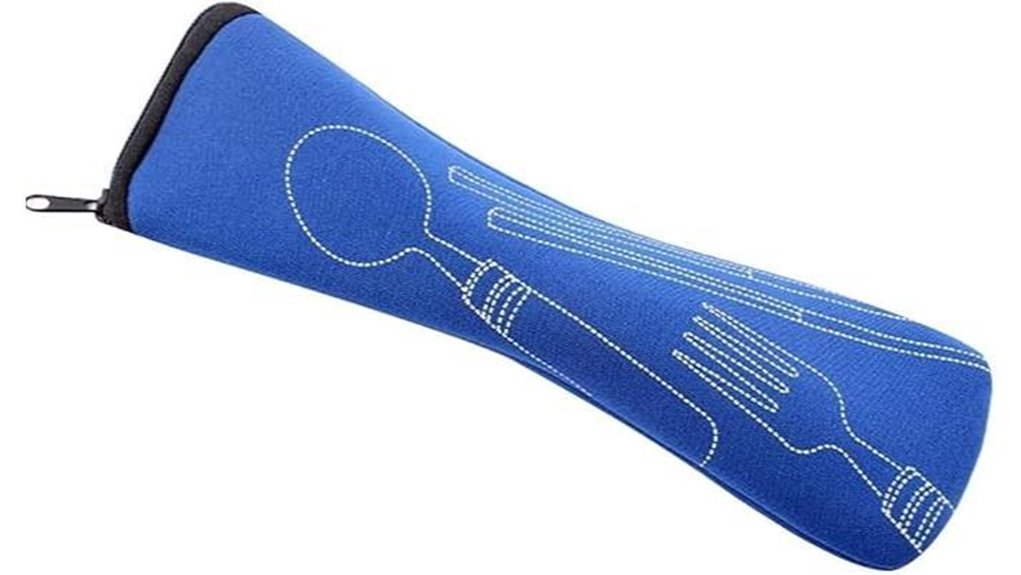 blue portable tableware bag