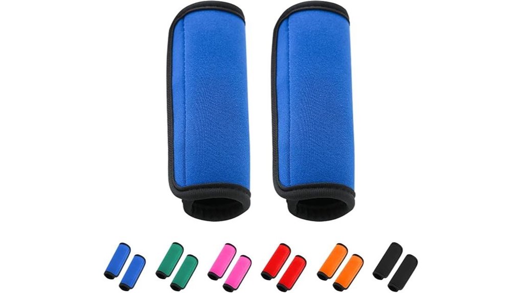 blue soft luggage handle wraps