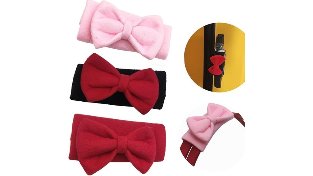 bow embellished luggage handle wraps