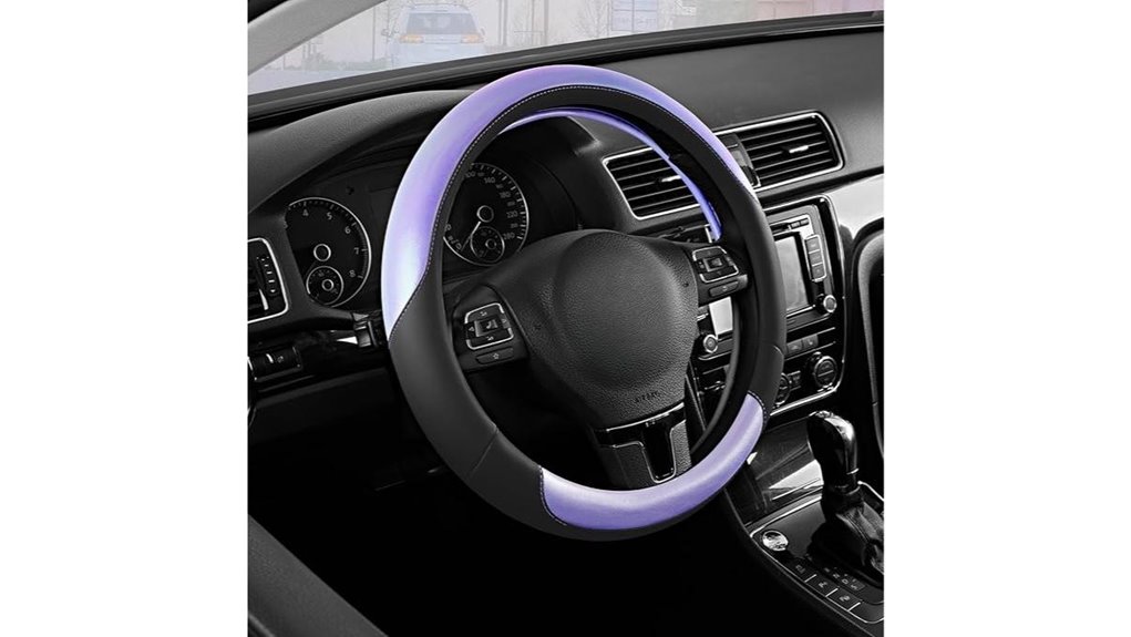 breathable leather steering cover
