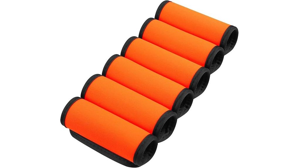 bright orange luggage handle wraps