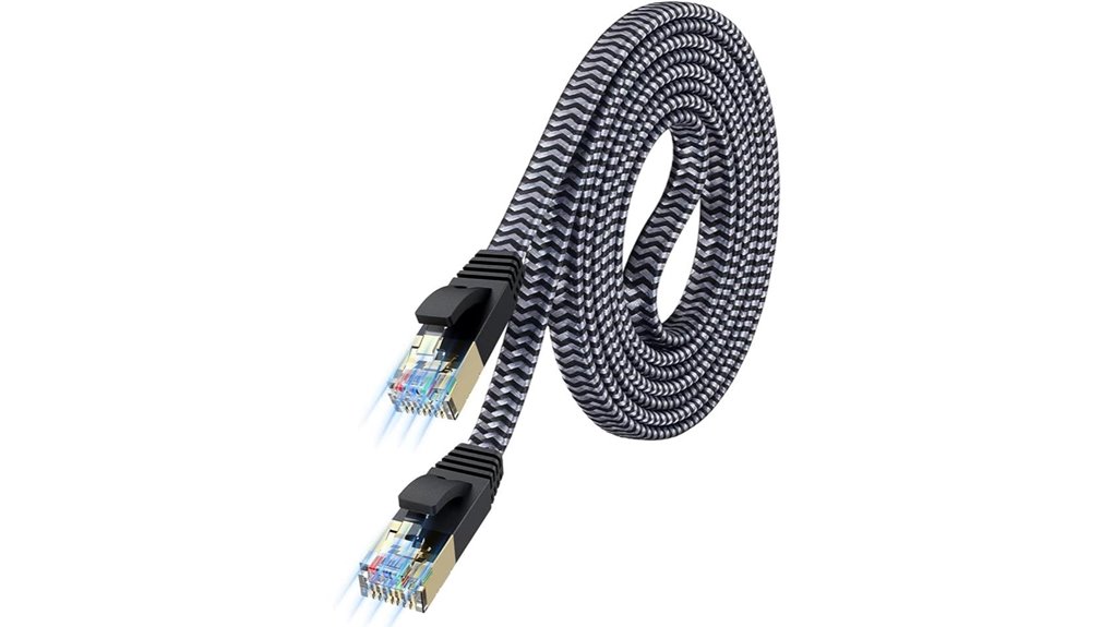 cat7 1 5ft flat braided ethernet