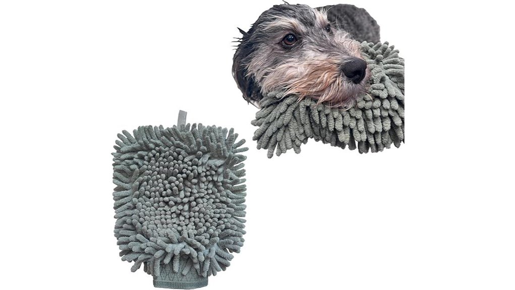 chenille microfiber dog towel mitt