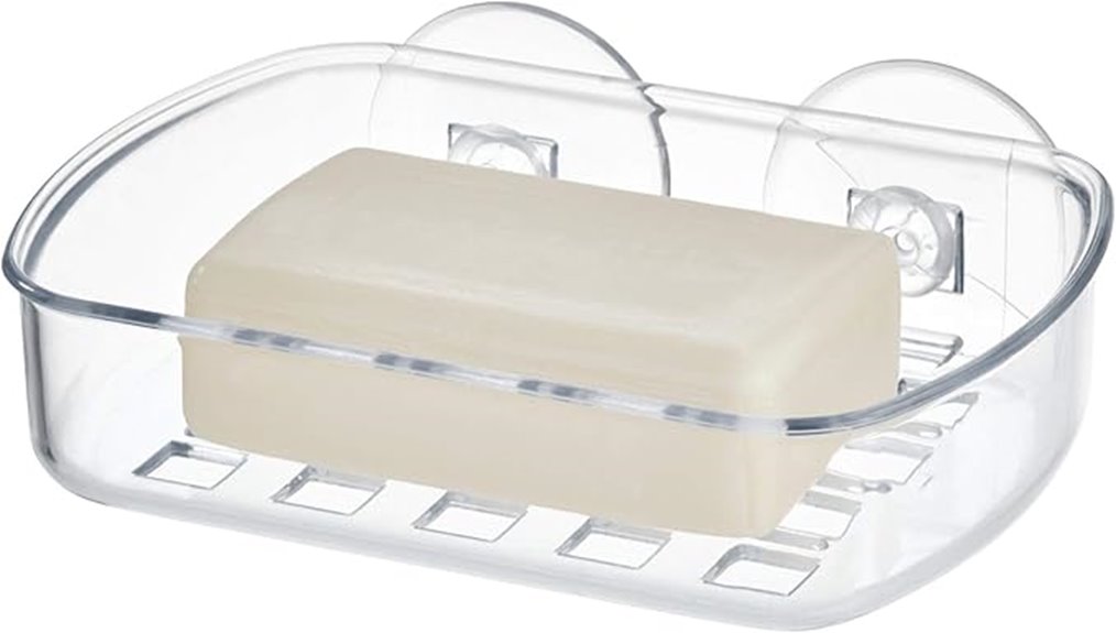 clear bpa free suction soapdish