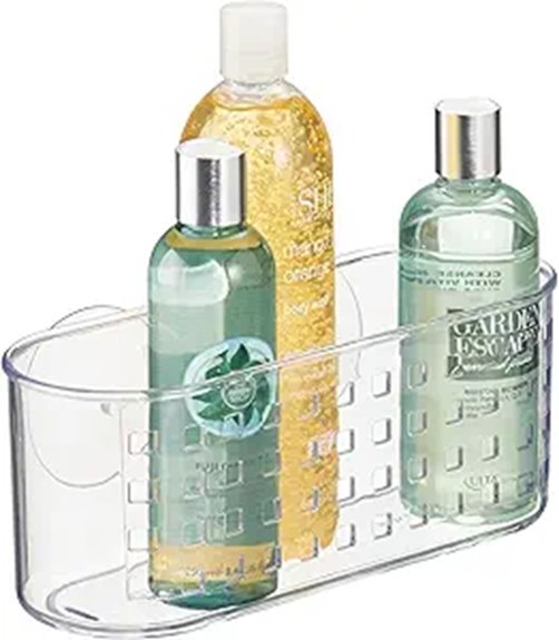 clear hanging suction shower caddy
