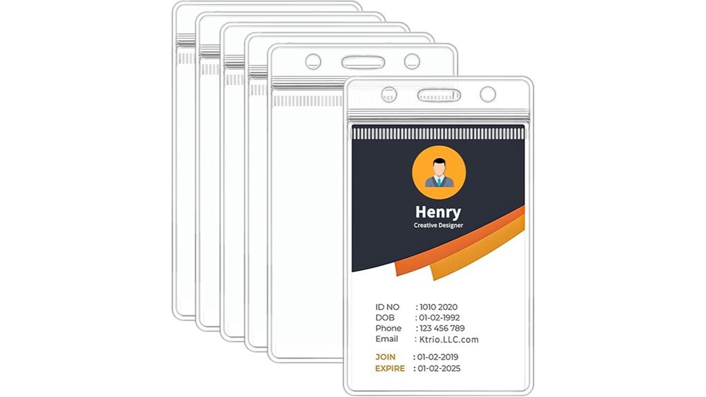 clear waterproof plastic id holders