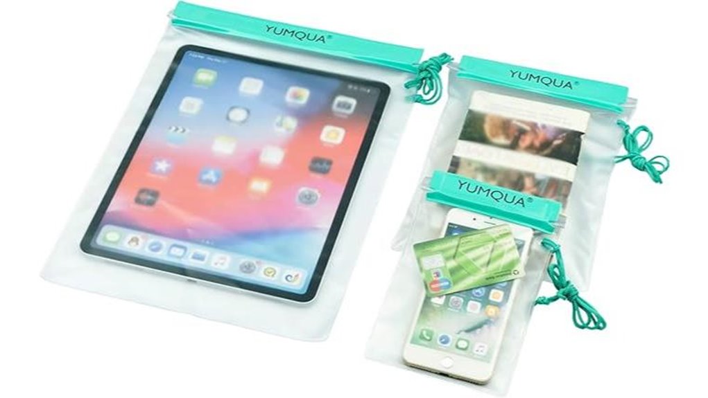 clear waterproof pouches 3 pack