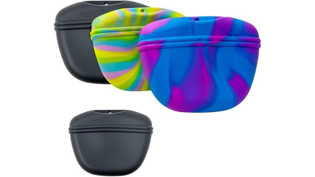 clip on charcoal silicone treat pouch