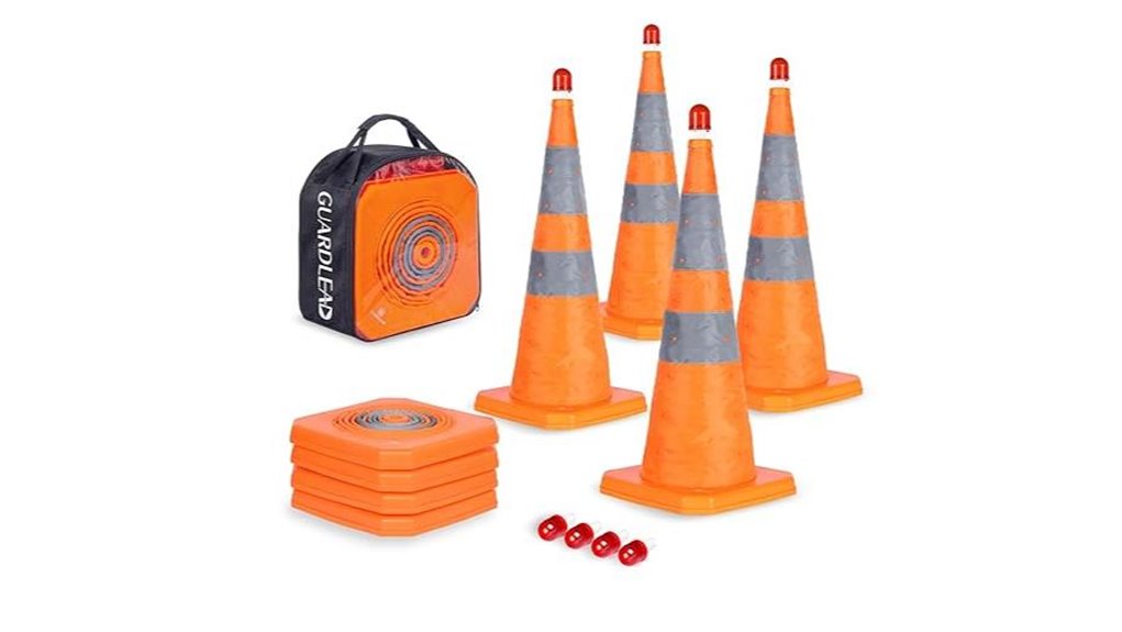 collapsible 28 inch led safety cones