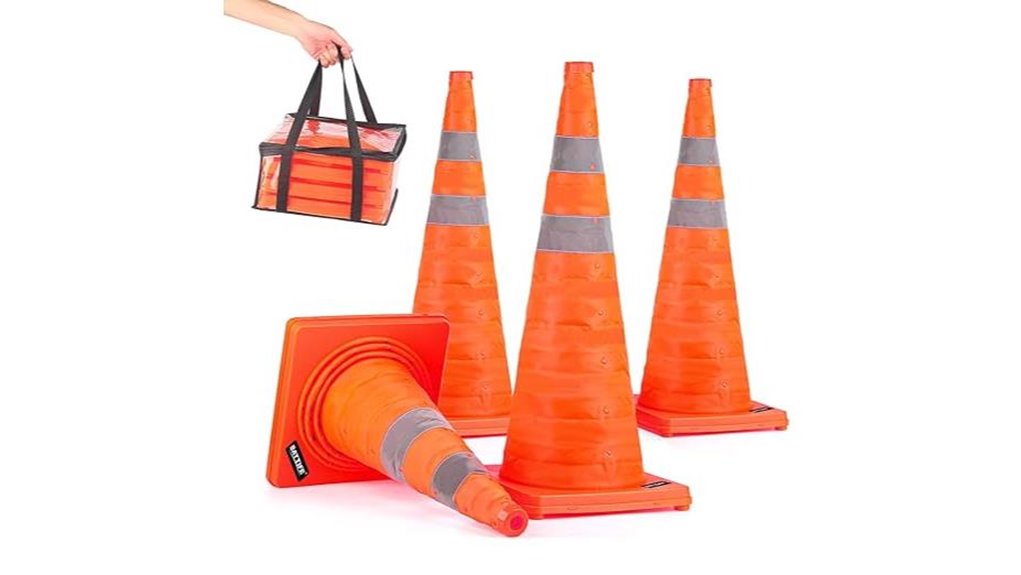 collapsible 28 inch orange traffic cones