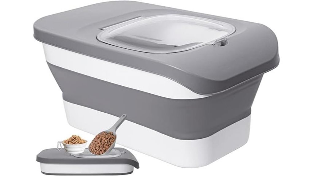 collapsible airtight pet food container
