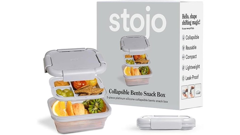 collapsible cashmere colored bento box