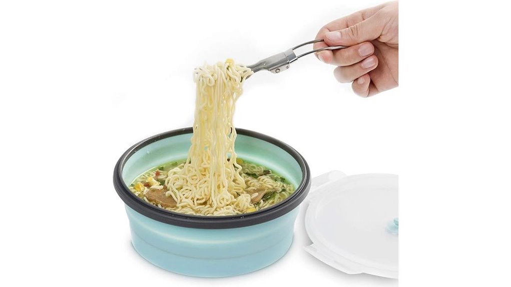 collapsible coral camping bowl